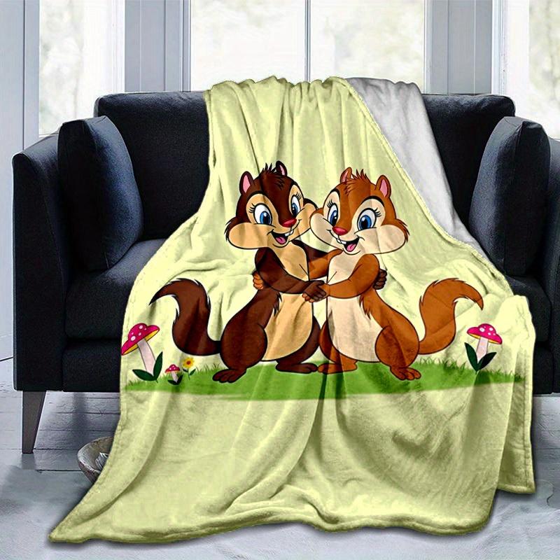 1pc. Cute Cartoon Chipmunks Blanket, Soft and Warm Home Decor Gift for All Seasons, Perfect for Couch, Bed, or Any Room Decoration, Ideal Present for
