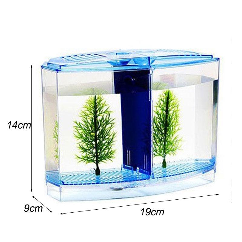 Большой двухсекционный ящик для бойцовых рыбок, экологический аквариум для рыбок, мини-аквариум, пластиковый изоляционный ящик для разведения рыб