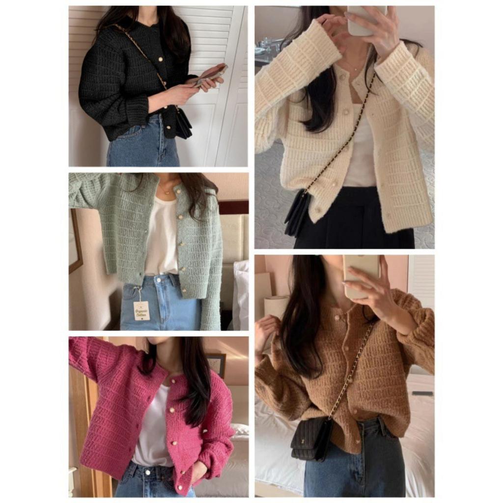 Knit Cardigan Women French Retro Style Textured Button Up Sweater Lightweight Autumn Outerwear Student Casual Small Fragrance Design