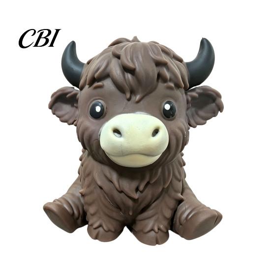 Stress Ball Fidget Toy Highland Cow Relief Toy, Squeezable Cattle Sensory Soft Calming for Office Home and Classroom Shape