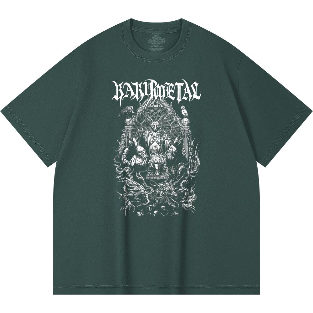 Хлопковая футболка плотностью 230 г/м² 100% Хлопок Heavy Metal Футболка с принтом рок-группы Популярная музыка Унисекс Тяжелая хлопковая футболка