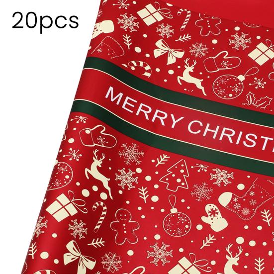 20 Sheets Christmas Wrapping Paper 22" X 22" Holiday Gift Wrap with Christmas Tree Snowflake Pattern for Party DIY Crafts Presents