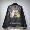 Mens PU Leather Biker Jacket Streetwear Oversized Fit With Contrast Stitching Pressed