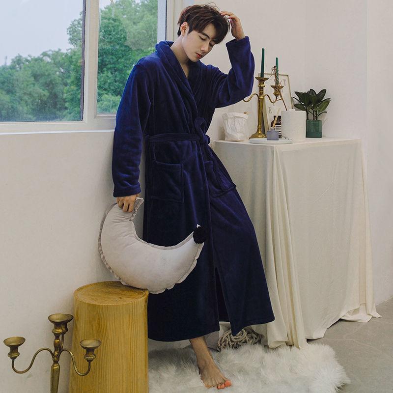 Утолщенная и более длинная часть халата, парный халат, пижама, халат для мужчин и женщин с одинаковой частью домашней одежды, пижамы
