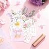 Detachable Base Bloomy Flowers Desk Calendar Wooden Base Monthly Planner  for Table Desk Decor