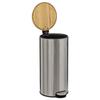 Poubelle "Bam Modern" 30 litres Couvercle Bambou Atmosphéra - Inox