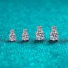 Sterling Moissanite Stud Earrings Women Minimalist Daily Wear Office Chic Cold Aesthetic
