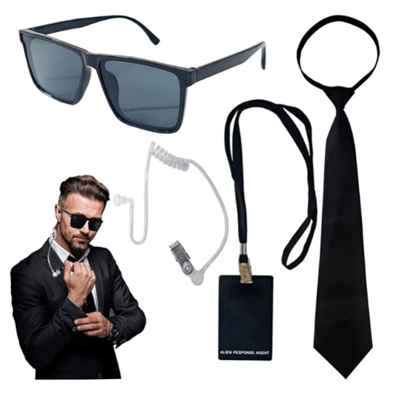 Secret Service Costume Security Guard Costume Accessories Set Secret Agent Cosplay Costume Halloween Cosplay Costume