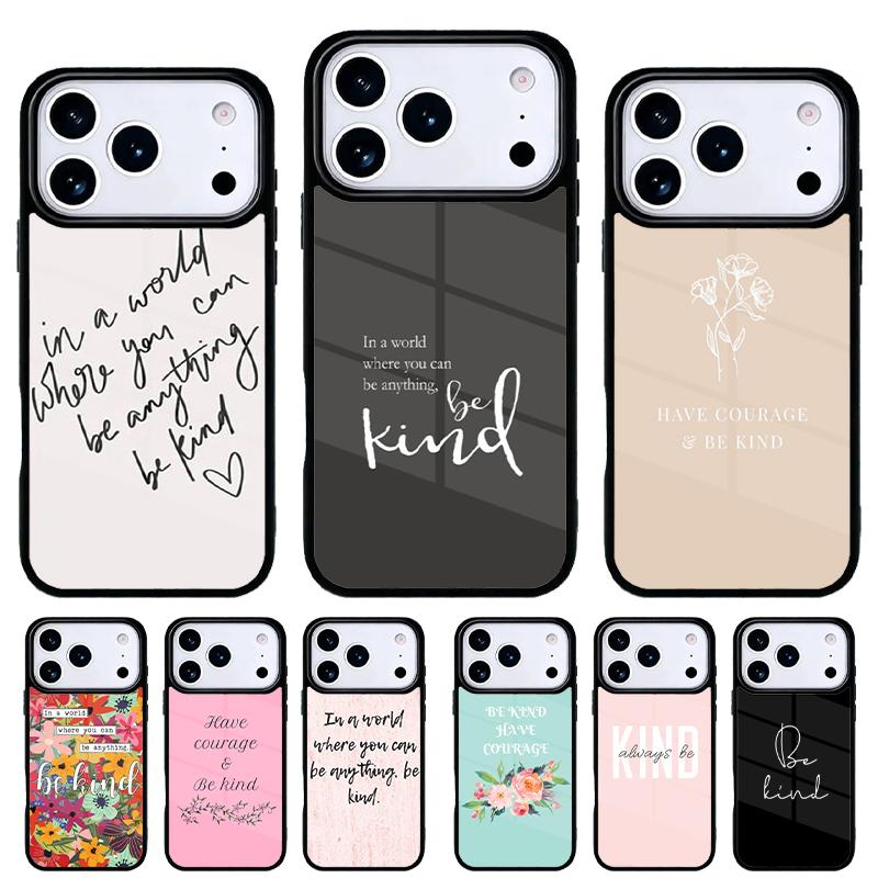 Мягкий чехол для телефона 'Будь добрым' для iPhone 17 16 15 14 13 Pro Max Задняя крышка для 12 11 Pro Coque