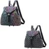 Women Bag Geometric Rhombus Laser Backpack Gradient Color Backpack Female Shoulder Bag Messenger Bag