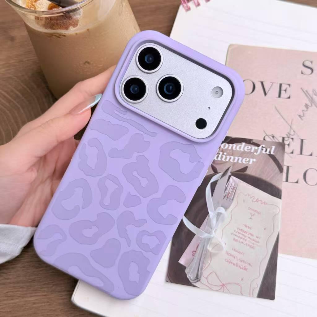 Высококачественный силиконовый чехол с леопардовым принтом для iPhone 17 PM/16 Pro Max/15