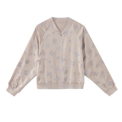 Зимняя короткая куртка на молнии для женщин с длинными рукавами и принтом, куртка для мам, кардиган, бейсбольная форма