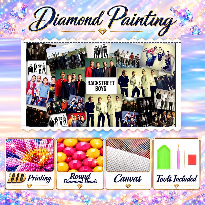 Backstreet Boys 5D Diamond Painting Kit DIY Full Drill Diamond Art Home Wall Decor