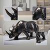Rhinoceros Figurine Modern Rhino Unique for Display Cabinet, Collectors
