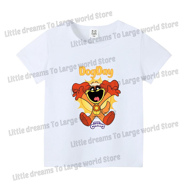 Футболка Smilings Critters для девочек и мальчиков, мультяшная футболка, летние топы с принтом аниме, футболки с коротким рукавом, детская дышащая одежда