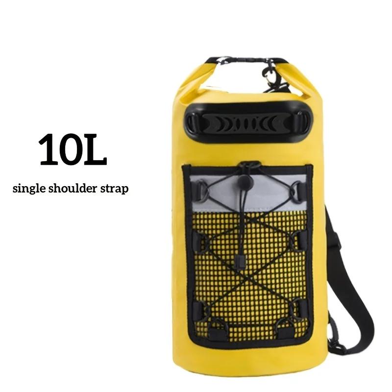 High Quality Dry Bag with Front Mesh Pocket,Reflective Strips,Ideal for Beach,Travel,Swimming,Surfing,Secure Zipper Closure