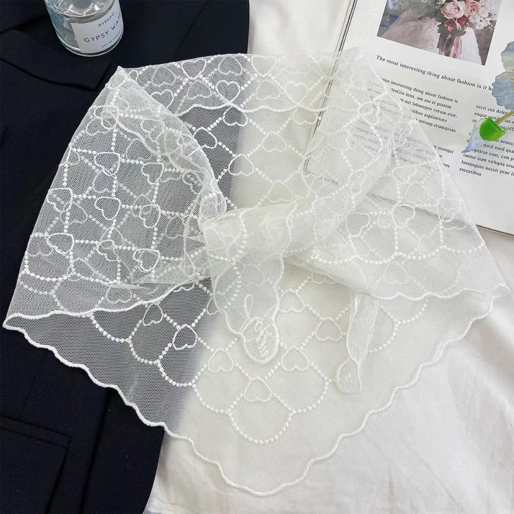 Embroidery Lace Scarf Hollow Out Hair Scarf Headband Vintage Foulard Bandana for Women