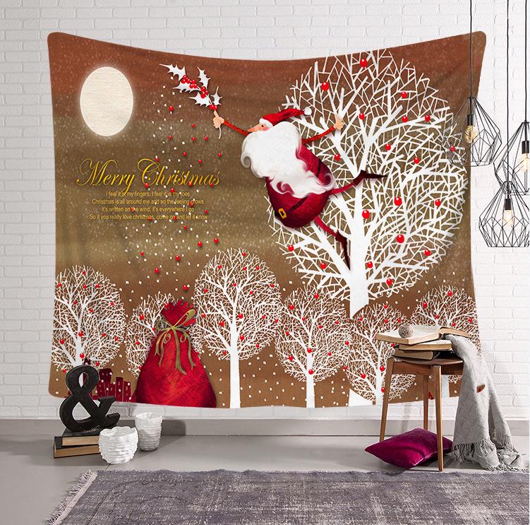 Christmas Print Pattern Tapestry Bedroom Living Room Wall Decor Background Fabric Home Decor Tapestry Tapeçaria De Natal