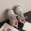 2024 Early Spring New Silver Pink Dad Shoes Women's Breathable Casual Running Shoes Versatile Lightweight Platform Sneakers