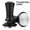 51/53/58mm Coffee Tamper Stainless Steel Coffee Powder Constant Press Hammer with Scale Flat/Thread Base Espresso Accessories