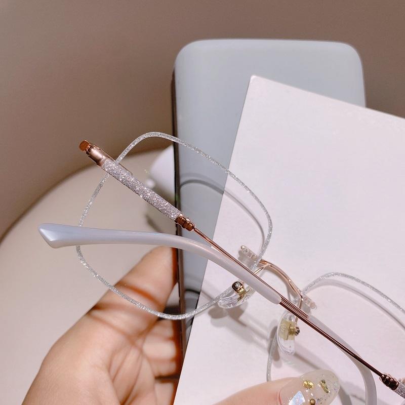 Очки от синего света для женщин Очки для близоруких Очки для компьютера с диоптриями от 0 до -4,0 Очки с блестящей безободковой оправой