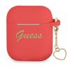 Guess Gua2Lschsr Airpods 1/2 Cover Red/Red Silicone Charm Heart Collection