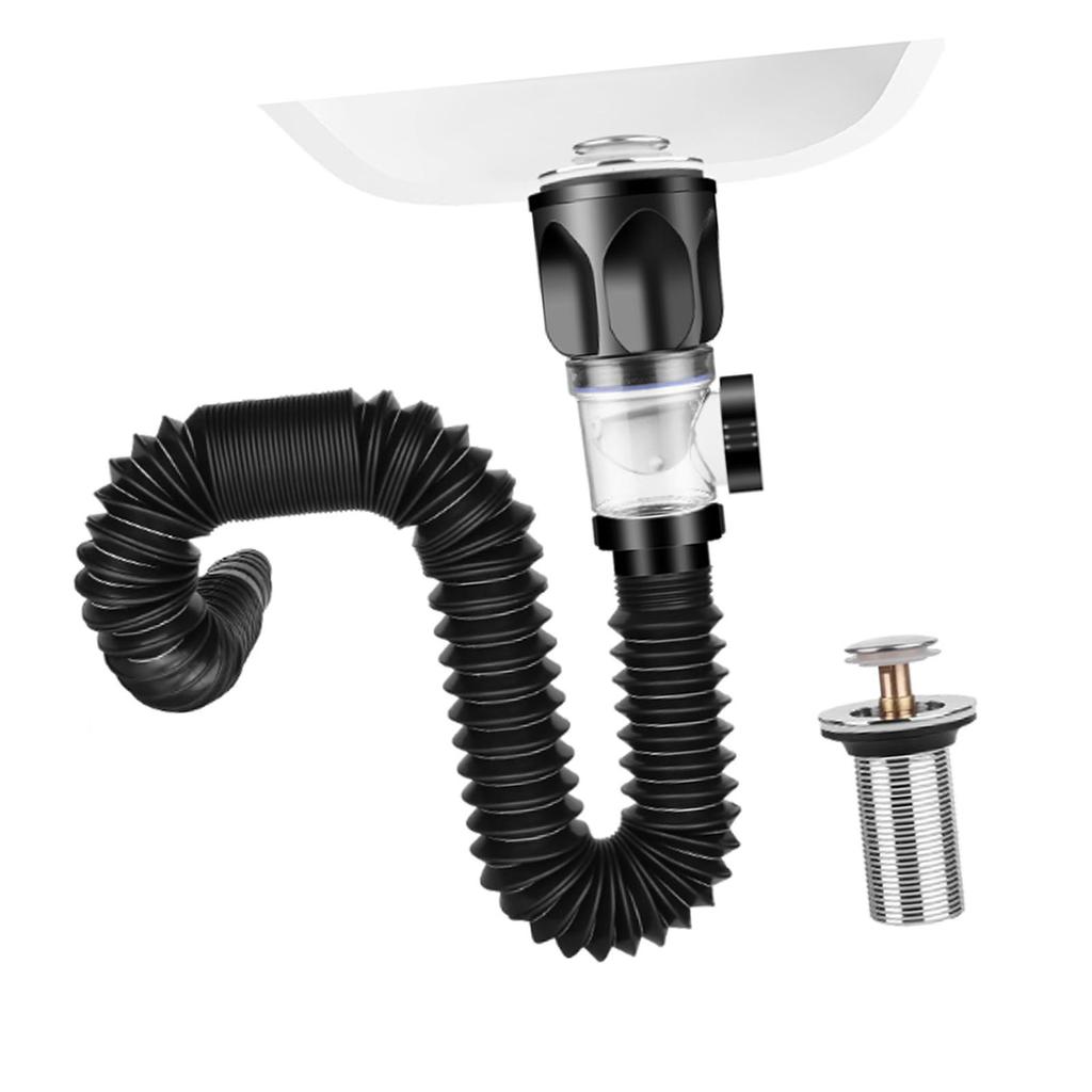 Sink Drain Pipe Expandable Flexible Odorless Leakage Proof Universal Basin Drainage Pipe for Bathroom Kitchen