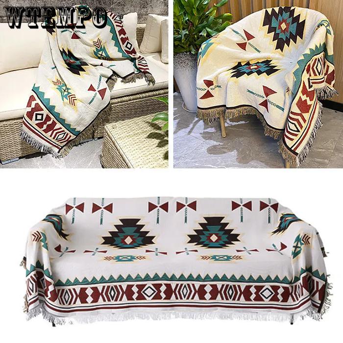 WTEMPO Various Sizes Bohemian Style Blankets Camping Table Cloth Ethnic Style Blanket Sofa Blanket Advanced Tent Cold-proof Blanket