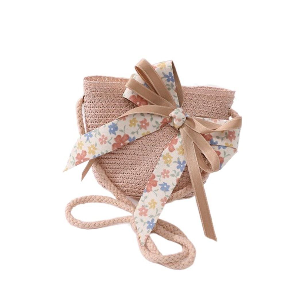 Большие поля Детская соломенная шляпа Сумка Дышащая сумка Уличная шляпа от солнца для девочек