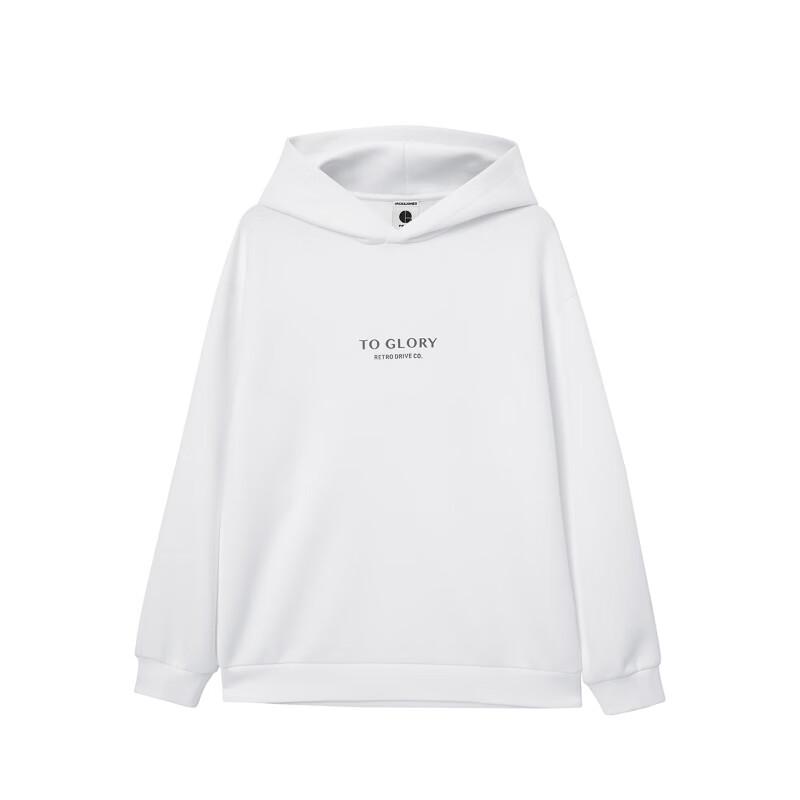 JACK&JONES Men's Letter Print Loose Fit Hooded Sweatshirt 225333083