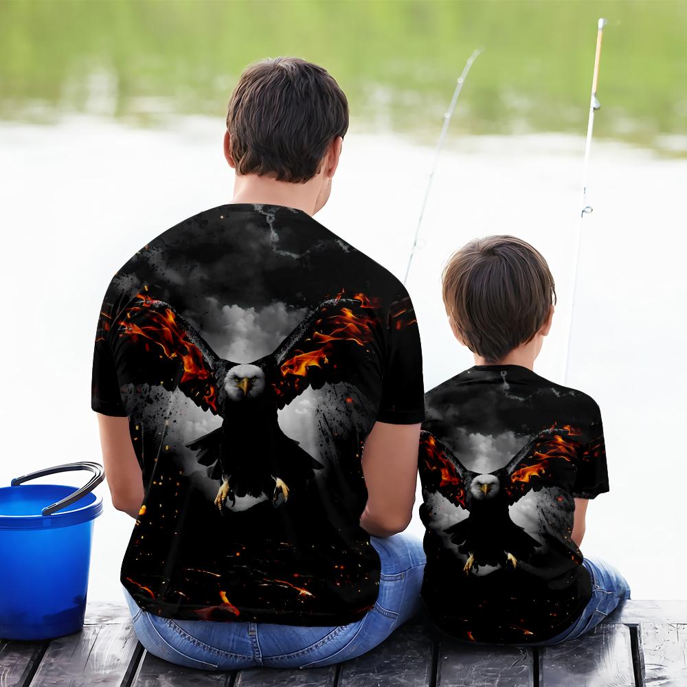 Рубашка с 3D принтом Eagle, забавная мужская одежда для папы