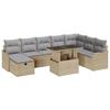 VidaXL 9-Piece Garden Sofa Set with Cushions Beige Poly Rattan 3359737