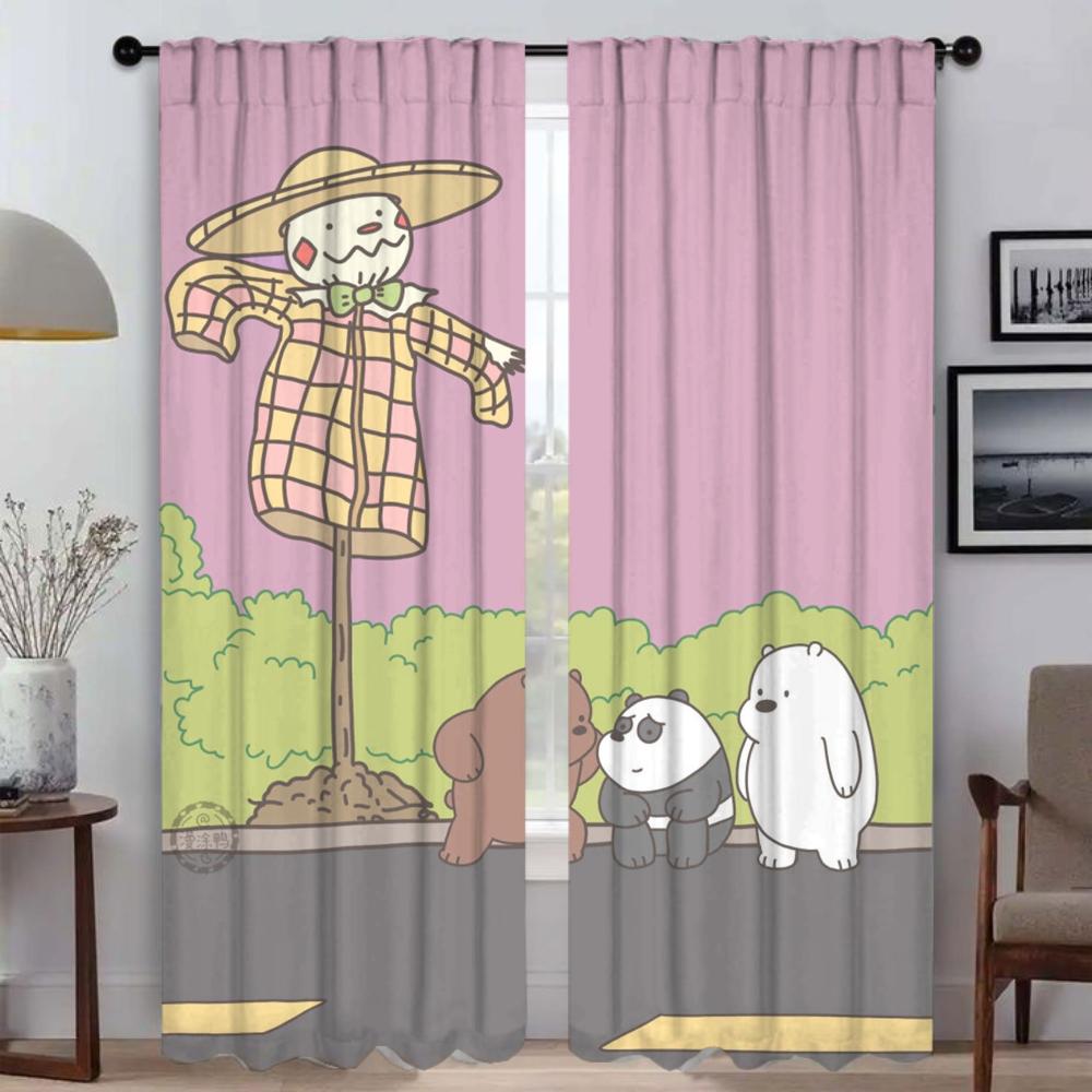 Домашний интерьер Шторы 2 шт. Милые голые украшения на Хэллоуин Шторы для спальни Оконные шторы для комнаты 2 панели Шторы для ребенка