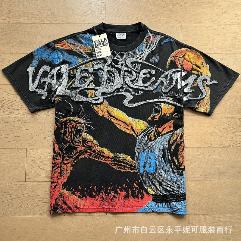 Mens Womens Loose Fit Streetwear Cotton Tee With Creative Graphic Print Casual Short Sleeve T-Shirt