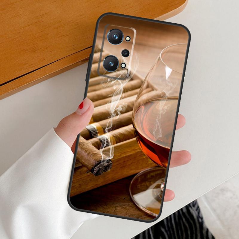 Курение Сигары Для Realme C53 C51 C55 C67 C30 C31 C33 C35 C21Y C25s GT5 9 10 11 12 Pro Plus GT Neo 6 Чехол