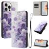 Purple Rose PU Leather Wallet Flip Photo Frame Book Case for iPhone Samsung Huawei Honor Xiaomi Redmi Oppo Infinix Tecno Google...
