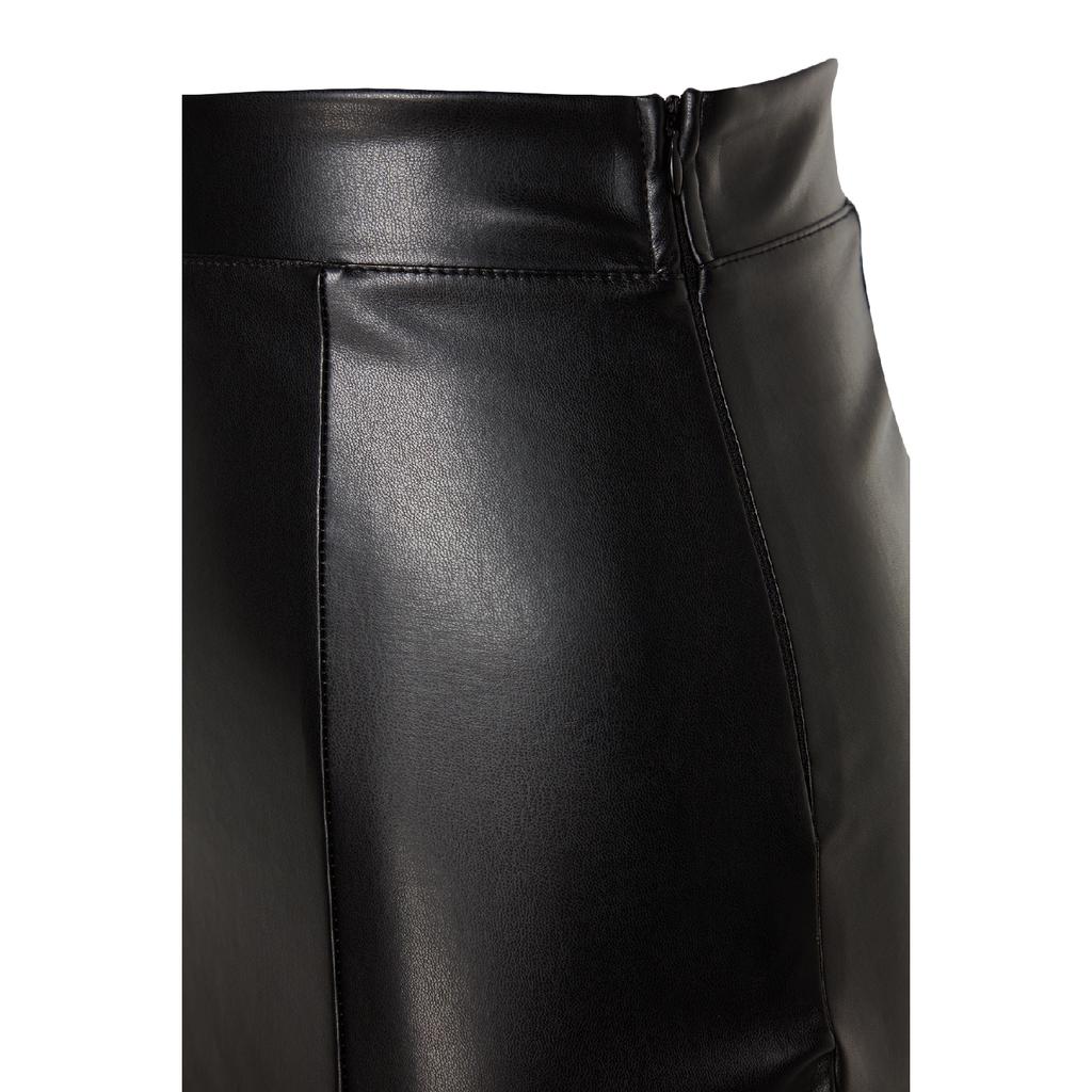 Коричневая мини-вязаная юбка из искусственной кожи с высокой талией Twoaw24et00154