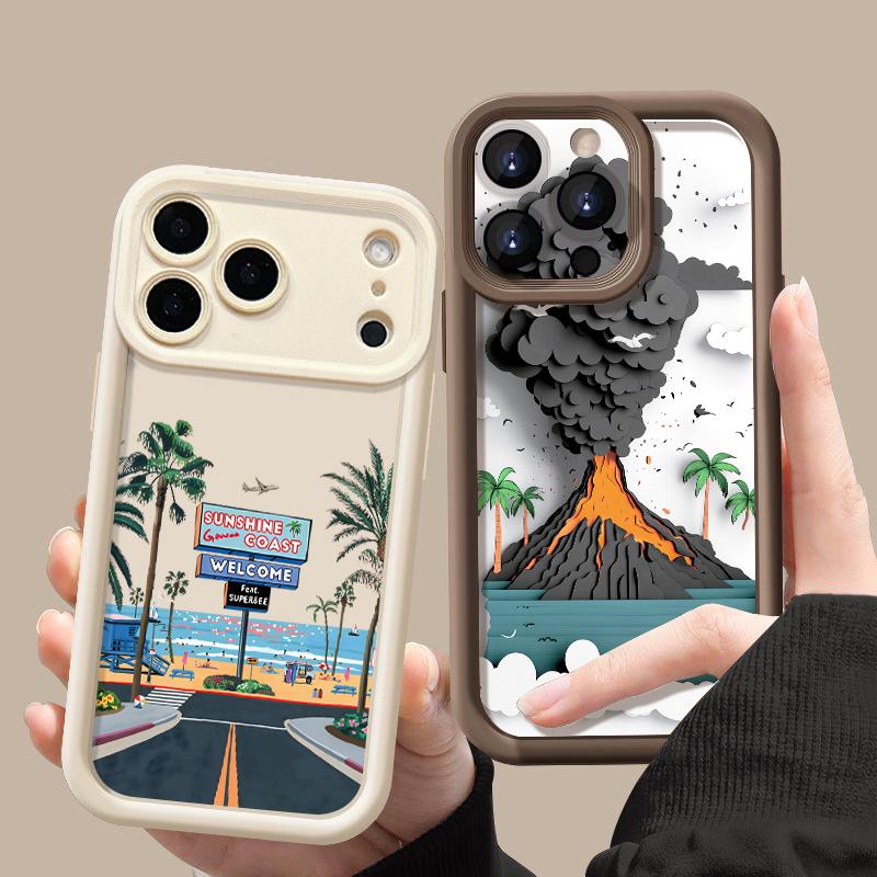 Ударопрочный чехол для телефона iPhone 17 Pro Max Чехол iPhone 16 15 14 13 Pro Max 11 17e 16e Принт Горная дорога Мягкий силиконовый бампер