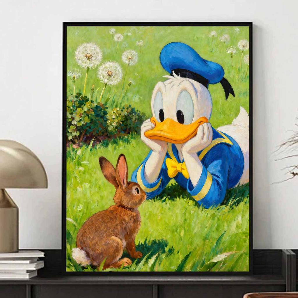 Disney Diamond Painting Kit DIY Round Home Wall Decor Adult Handmade Gift Donald Duck Bunny Dandelions