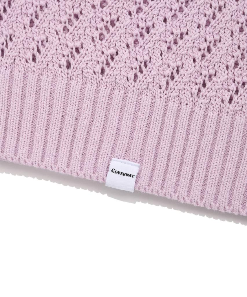 COVERNAT Small Authentic Crochet Collar Half Knit Light Purple