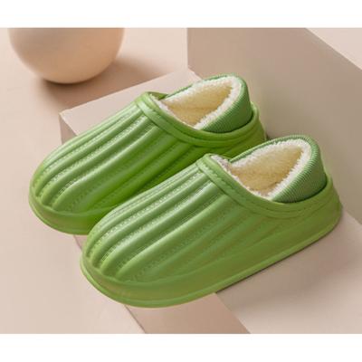 Водонепроницаемые домашние хлопковые туфли-лепестки женские осенне-зимние теплые парные хлопковые тапочки на танкетке для улицы нескользящие утепленные хлопковые тапочки