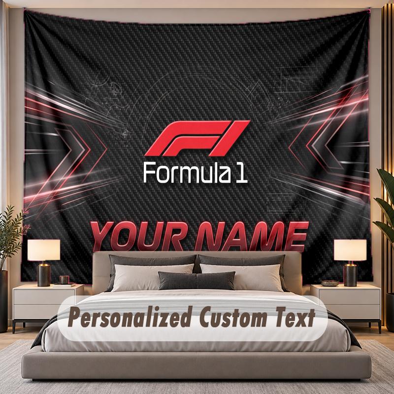 Custom Name Text Tapestry F1 Personalized Polyester Wall Tapestry For Bedroom And Room