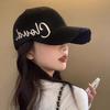 Черная бейсболка с жестким верхом Женская летняя шляпа с надписями для большой головы Бейсболка Защита от солнца Корейская шляпа Мужская модная вышивка