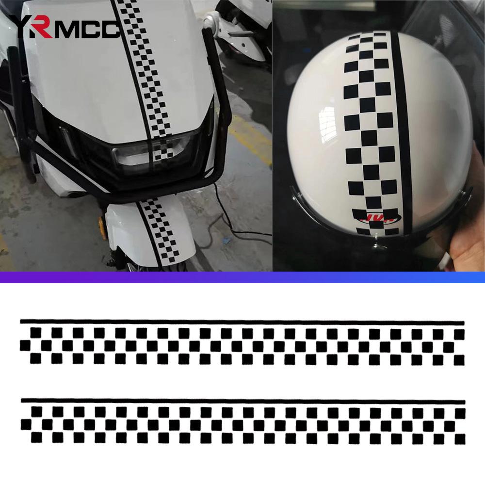 Car 50cm Checkerboard Fuel Tank Cover Stickers Motorcycle Tank Decals DIY Waterproof Fuel Tank Sticker for Auto Accessories
