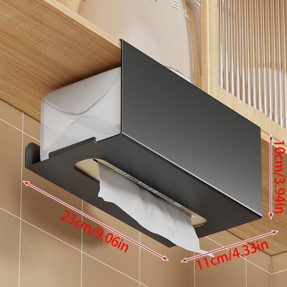 Punch-Free Wall-Mounted Tissue Rack Moisture-proof Napkin Storage Holder Under Cabinet