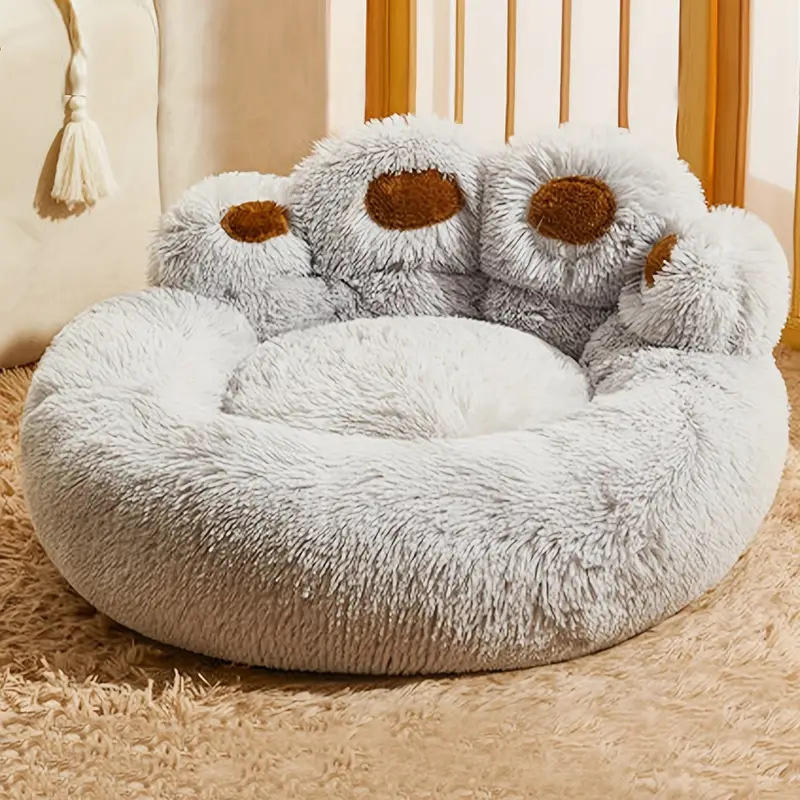 Factory Custom logo Luxury Pet Supplier Stuffed Dog cat Bed Rectangle Shape Removable Lid All Seasons