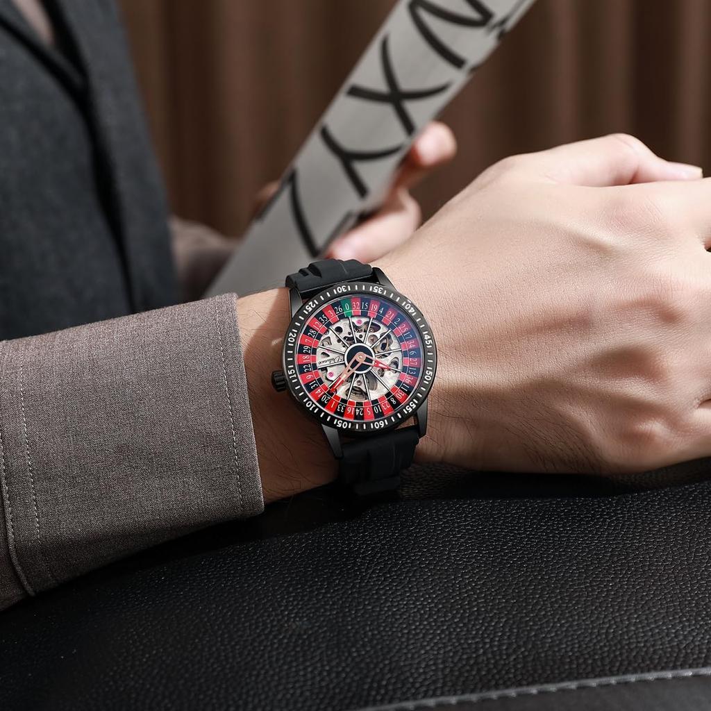 Креативные вращающиеся полые циферблаты полностью автоматические водонепроницаемые светящиеся мужские модные механические часы подарок на день святого валентина подарок на день рождения часы