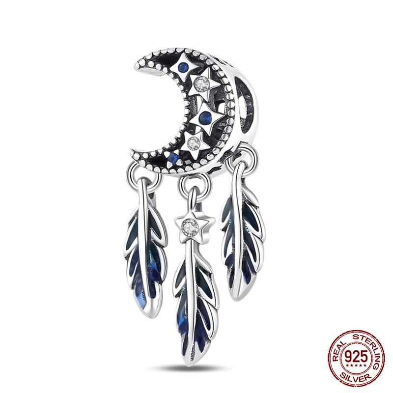 100% Настоящая Медь Перья Ловец Снов Кисточки Шармы Бусины Подходят для Оригинального Браслета-Браслета Qikaola Модная Бижутерия Сделай Сам