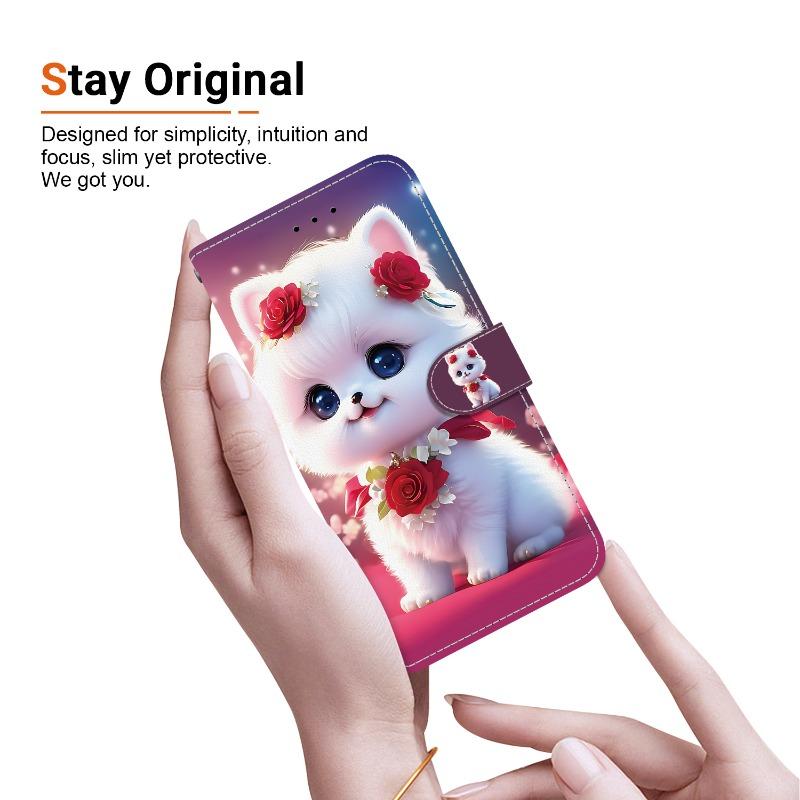 Чехол Note15/Note14Pro+ Кот Медведь для Redmi 15C 14C 13C A5 A3 Note 15 14 13 Pro Plus 5G 4G Чехол Кошелек Флип Подставка Задняя Крышка Ремешок