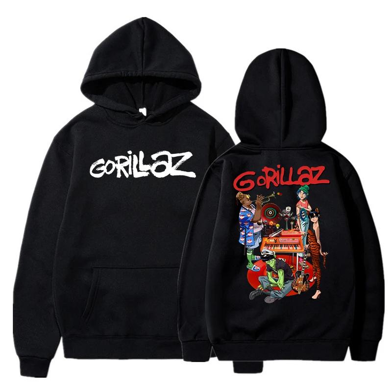 Autumn/Winter Long-Sleeved Loose-Fit Soft Sweatshirt Street Style Jacket Gorillaz Print Unisex Hoodie Men's Top